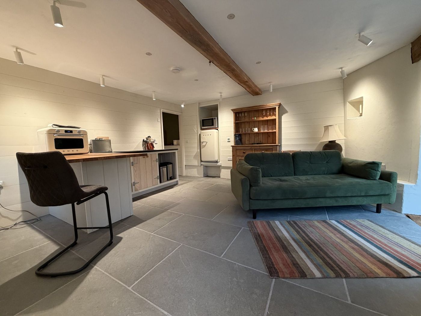 The Mill’s living room and kitchen